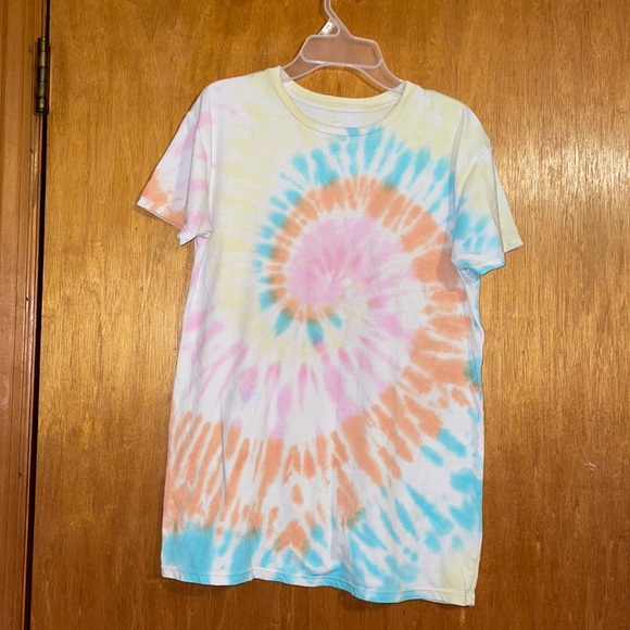 •WONDER NATION•LITTLE GIRLS PASTEL TIE-DYE T-SHIRT SIZE 10/12. - Picture 2 of 4
